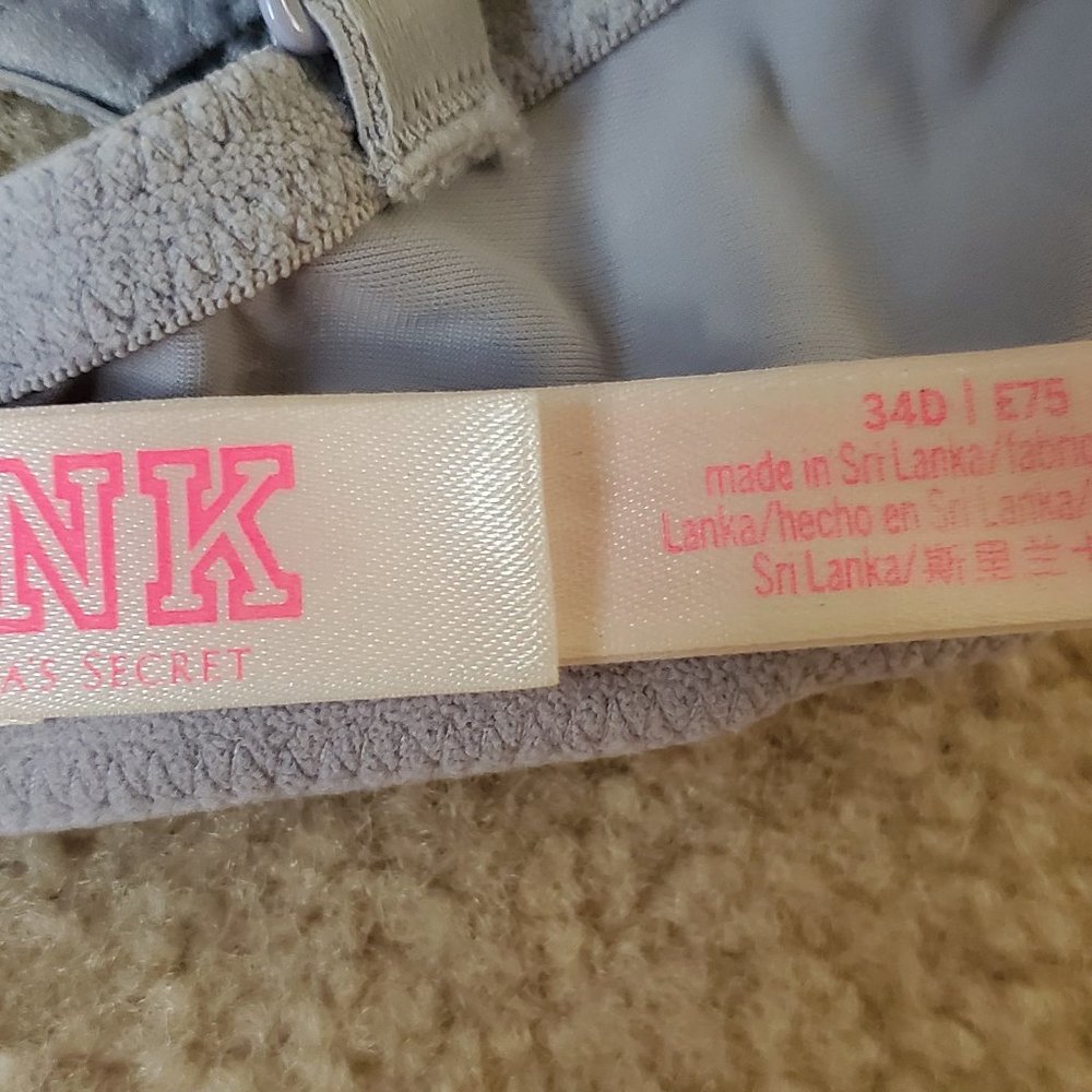 Like New Gray VS PINK Wear Ever push-up bra 34D